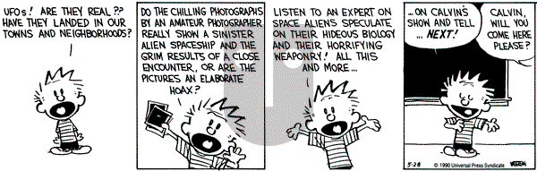 Calvin and Hobbes on Monday May 28, 1990 Comic Strip