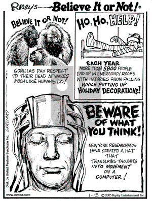 Ripley's Believe It or Not on Thursday January 13, 2005 Comic Strip