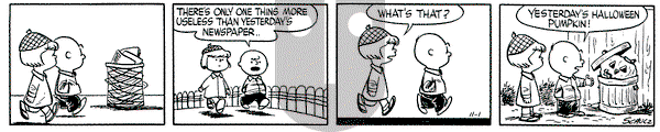 Peanuts on Monday November 1, 1954 Comic Strip