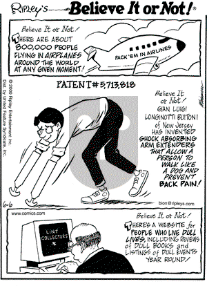 Ripley's Believe It or Not on Tuesday June 6, 2000 Comic Strip