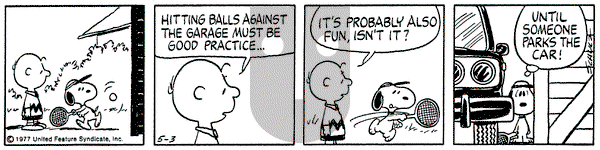Peanuts on Tuesday May 3, 1977 Comic Strip