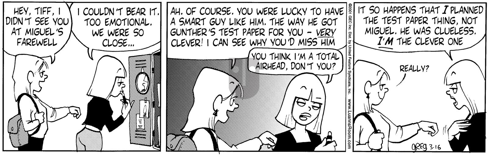 Luann - Friday March 16, 2001 Comic Strip