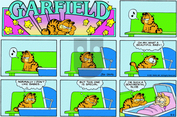 Garfield on Sunday September 5, 1982 Comic Strip