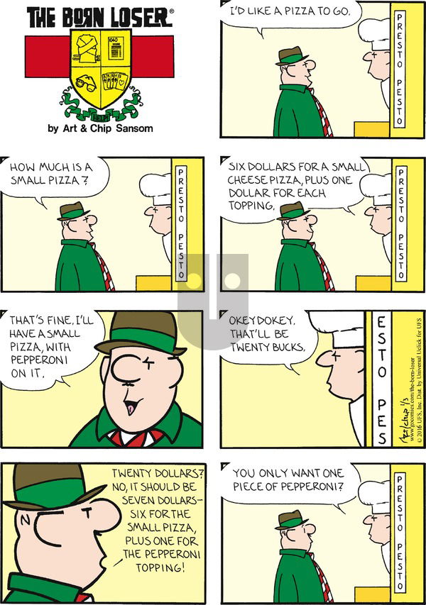 The Born Loser on Sunday January 3, 2016 Comic Strip