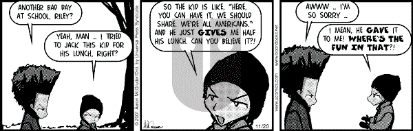 The Boondocks - Tuesday November 20, 2001 Comic Strip