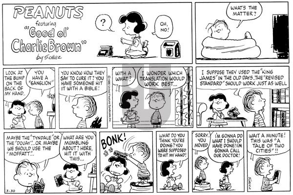 Peanuts on Sunday March 30, 1986 Comic Strip