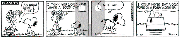 Peanuts on Friday January 20, 1967 Comic Strip