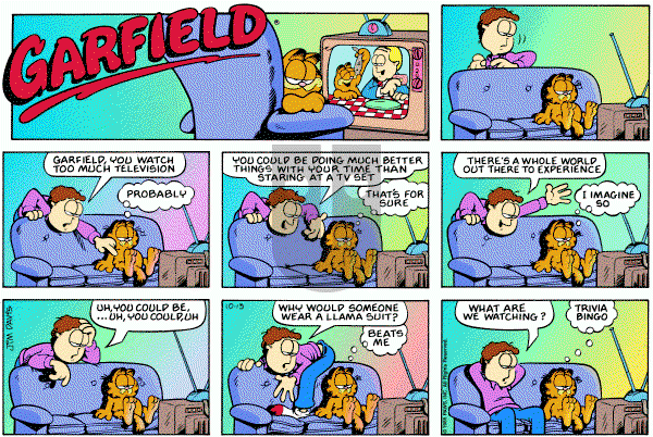 Garfield on Sunday October 13, 1985 Comic Strip
