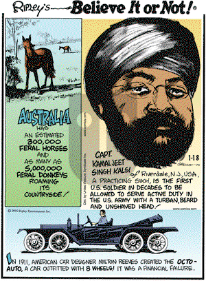 Ripley's Believe It or Not on Monday January 18, 2010 Comic Strip