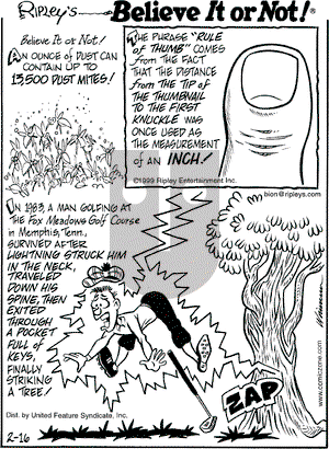 Ripley's Believe It or Not on Tuesday February 8, 2000 Comic Strip