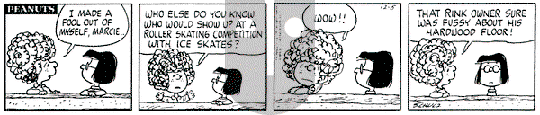 Peanuts on Thursday December 5, 1974 Comic Strip
