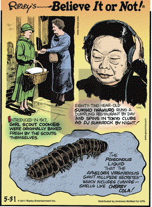 Ripley's Believe It or Not on Wednesday May 31, 2017 Comic Strip