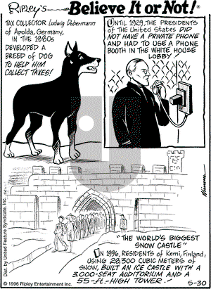 Ripley's Believe It or Not on Thursday May 30, 1996 Comic Strip