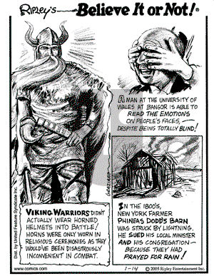 Ripley's Believe It or Not on Friday January 14, 2005 Comic Strip