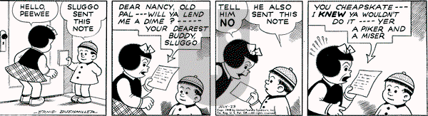 Nancy on Friday July 23, 1948 Comic Strip