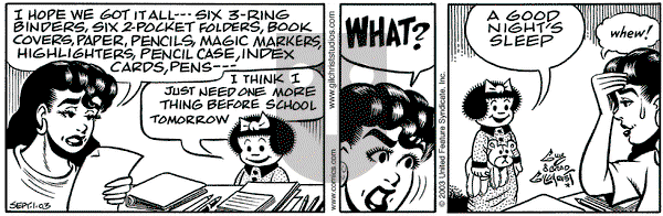 Nancy - Monday September 1, 2003 Comic Strip