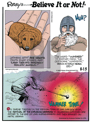 Ripley's Believe It or Not on Saturday August 15, 2020 Comic Strip