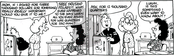 Luann on Friday June 14, 1991 Comic Strip