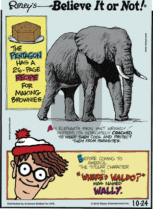 Ripley's Believe It or Not on Wednesday October 24, 2018 Comic Strip