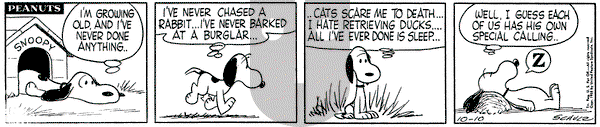 Peanuts on Friday October 10, 1958 Comic Strip
