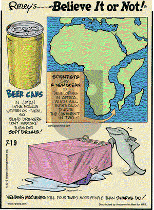 Ripley's Believe It or Not on Friday July 19, 2019 Comic Strip