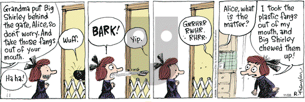 Cul de Sac on Wednesday November 28, 2018 Comic Strip