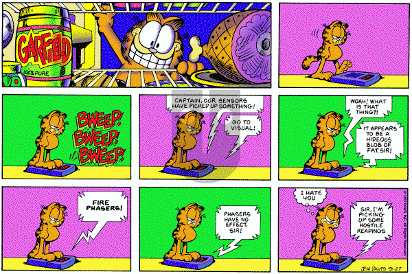 Garfield on Sunday September 27, 1992 Comic Strip