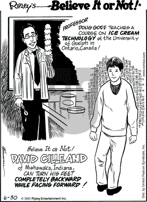 Ripley's Believe It or Not on Monday June 30, 2003 Comic Strip