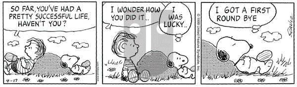Peanuts on Saturday April 17, 1999 Comic Strip