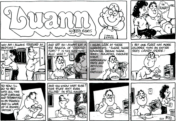 Luann on Sunday August 27, 1989 Comic Strip
