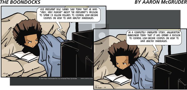 The Boondocks on Sunday February 8, 2004 Comic Strip