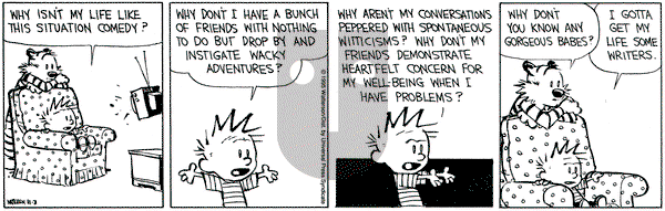 Calvin and Hobbes on Friday November 3, 1995 Comic Strip