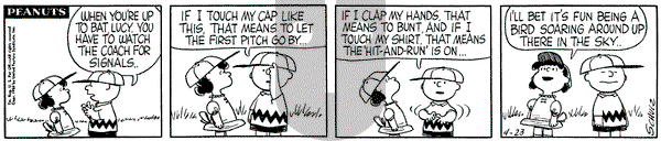 Peanuts on Wednesday April 23, 1958 Comic Strip