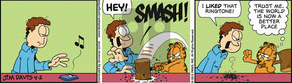 Garfield on Monday April 2, 2012 Comic Strip