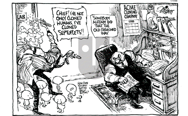 Pat Oliphant - Wednesday January 14, 1998 Comic Strip