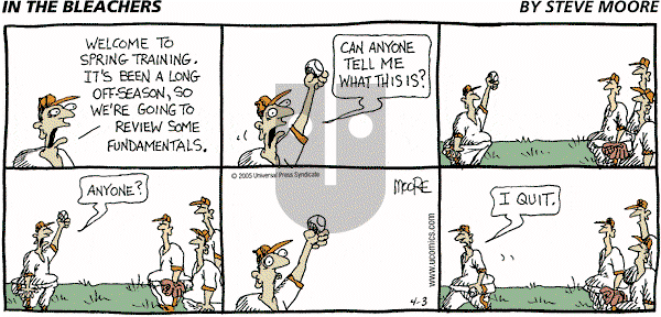 In the Bleachers on Sunday April 3, 2005 Comic Strip