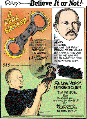Ripley's Believe It or Not on Wednesday May 15, 2013 Comic Strip