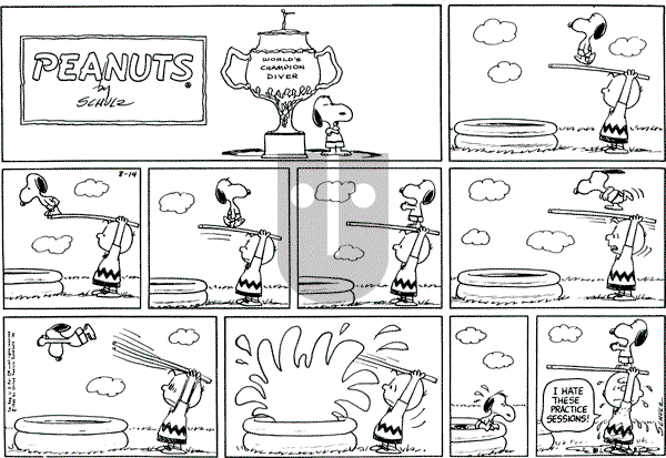 Peanuts - Sunday August 14, 1966 Comic Strip