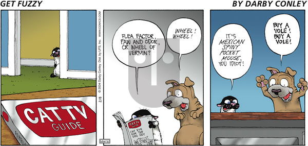 Get Fuzzy on Sunday February 8, 2004 Comic Strip