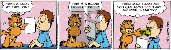 Garfield on Tuesday September 1, 2009 Comic Strip