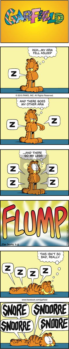 Garfield on Sunday July 12, 2015 Comic Strip