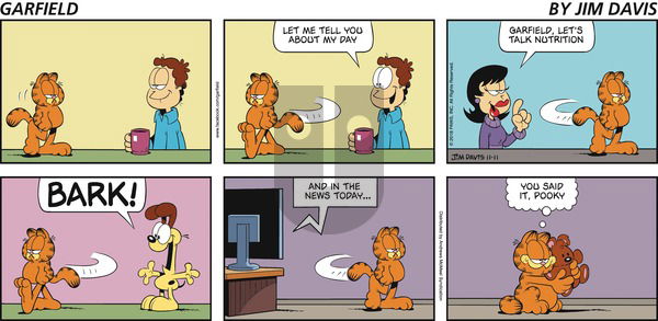 Garfield on Sunday November 11, 2018 Comic Strip