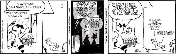 Over the Hedge on Monday October 19, 1998 Comic Strip