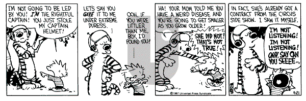 Calvin and Hobbes - Monday September 21, 1987 Comic Strip