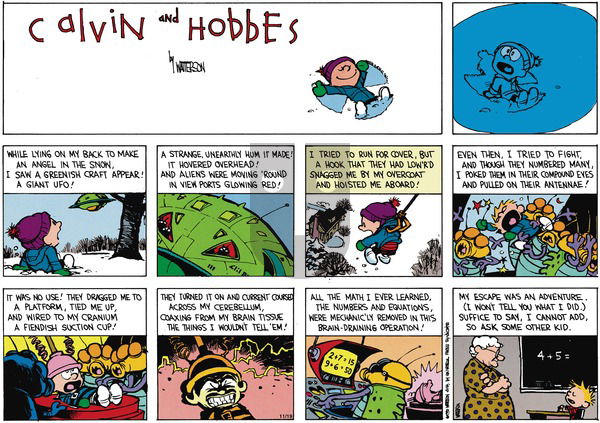 Calvin and Hobbes - Sunday February 10, 1991 Comic Strip