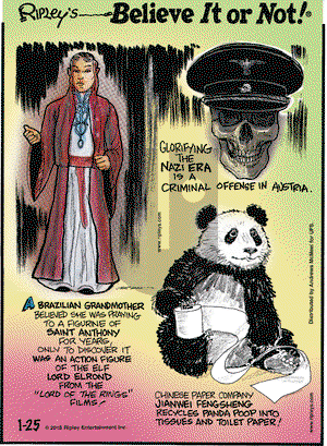 Ripley's Believe It or Not on Thursday January 25, 2018 Comic Strip