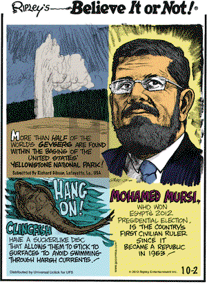 Ripley's Believe It or Not on Tuesday October 2, 2012 Comic Strip