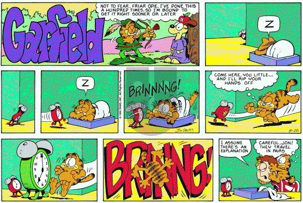 Garfield on Sunday August 28, 1988 Comic Strip
