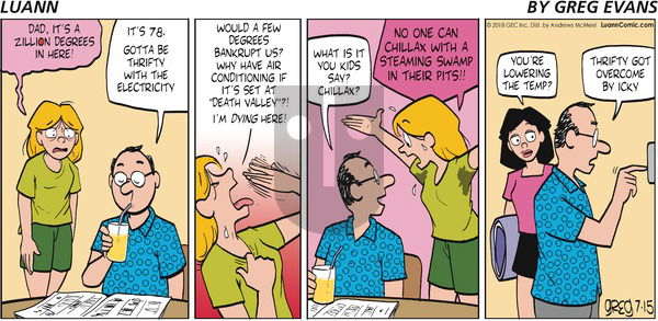 Luann on Sunday July 15, 2018 Comic Strip