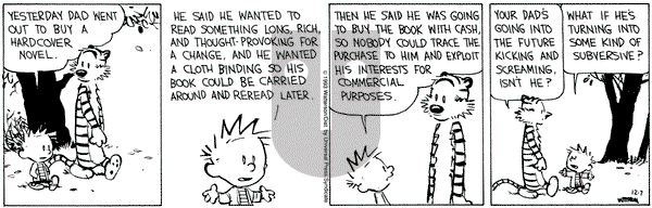 Calvin and Hobbes on Tuesday December 7, 1993 Comic Strip